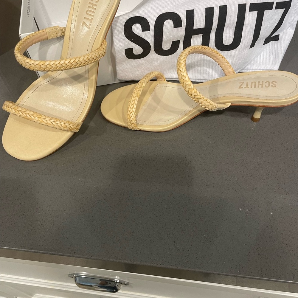 SCHUTZ Women's Beige Braided Heels